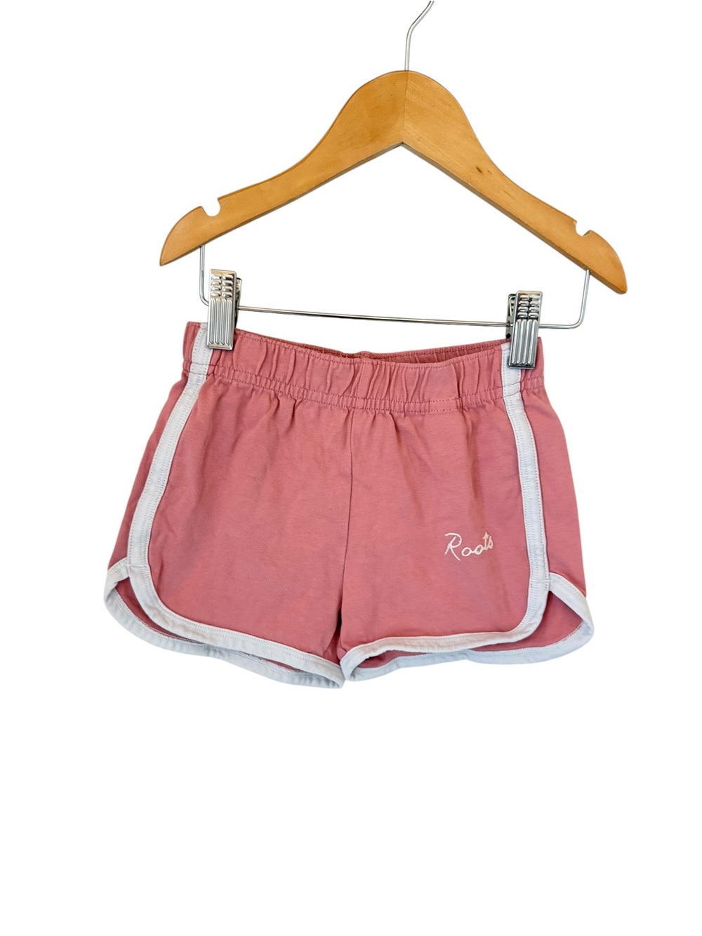 Roots Rose Pink Shorts with White Trim 4T